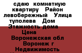 сдаю 1комнатную квартиру › Район ­ левобережный › Улица ­ туполева › Дом ­ 12 › Этажность дома ­ 9 › Цена ­ 8 000 - Воронежская обл., Воронеж г. Недвижимость » Квартиры аренда   